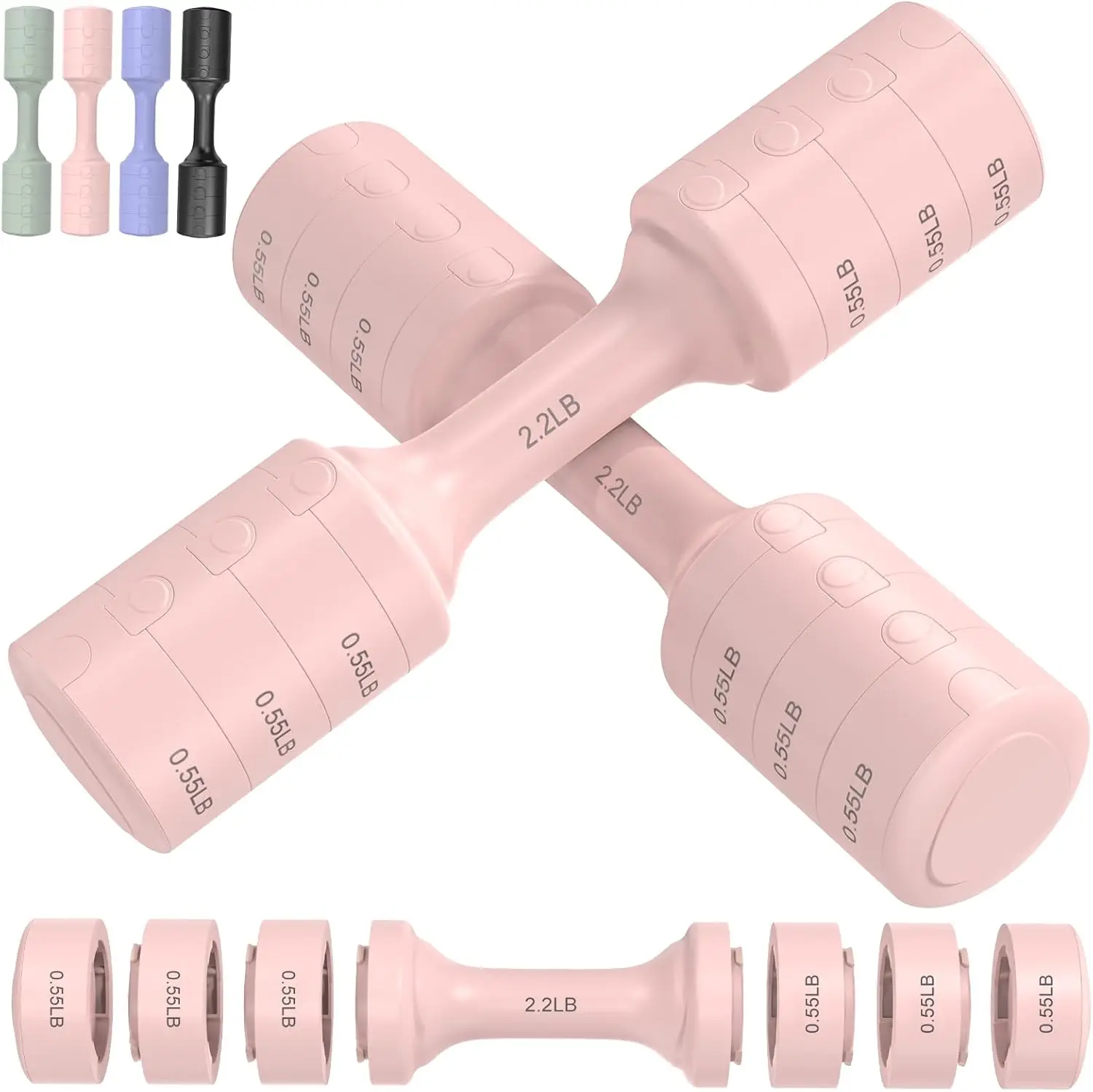 Adjustable Dumbbell Set of 2, 11Lb/Pair Weights for Women with Quick Change and Safety Lock, Ideal for Home Fitness Training
Adjustable Dumbbell Set of 2, 11Lb/Pair Weights for Women with Quick Change and Safety Lock, Ideal for Home Fitness Training