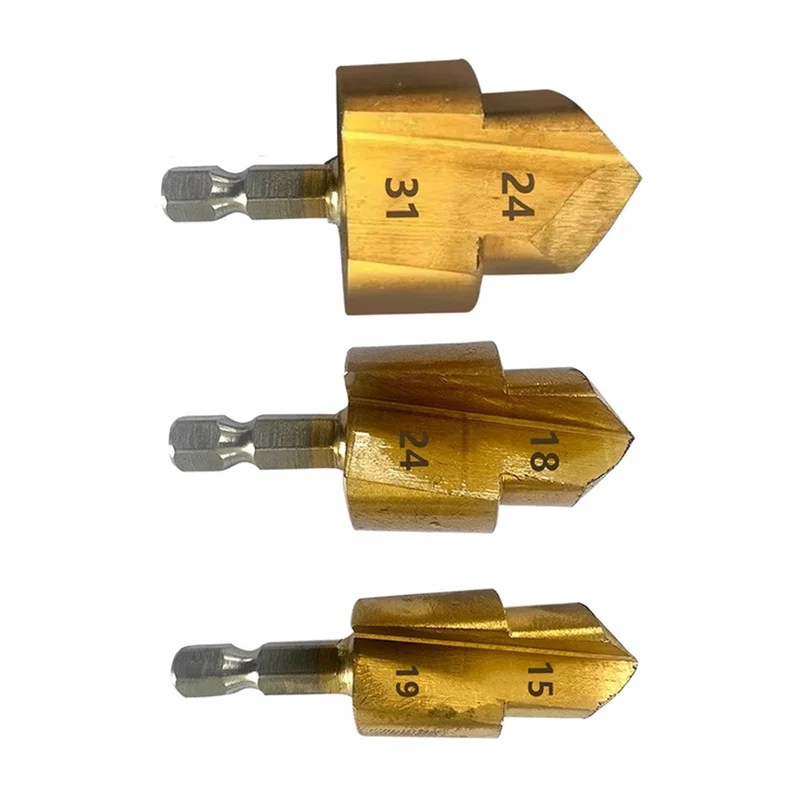 High Quality-3PCS Stepped Drill Bit, Hexagon Shank Water Pipe Connection Tool 20/25/32Mm,Wood Drilling Center Drill Bit,3PCS Ste
High Quality-3PCS Stepped Drill Bit, Hexagon Shank Water Pipe Connection Tool 20/25/32Mm,Wood Drilling Center Drill Bit,3PCS Ste