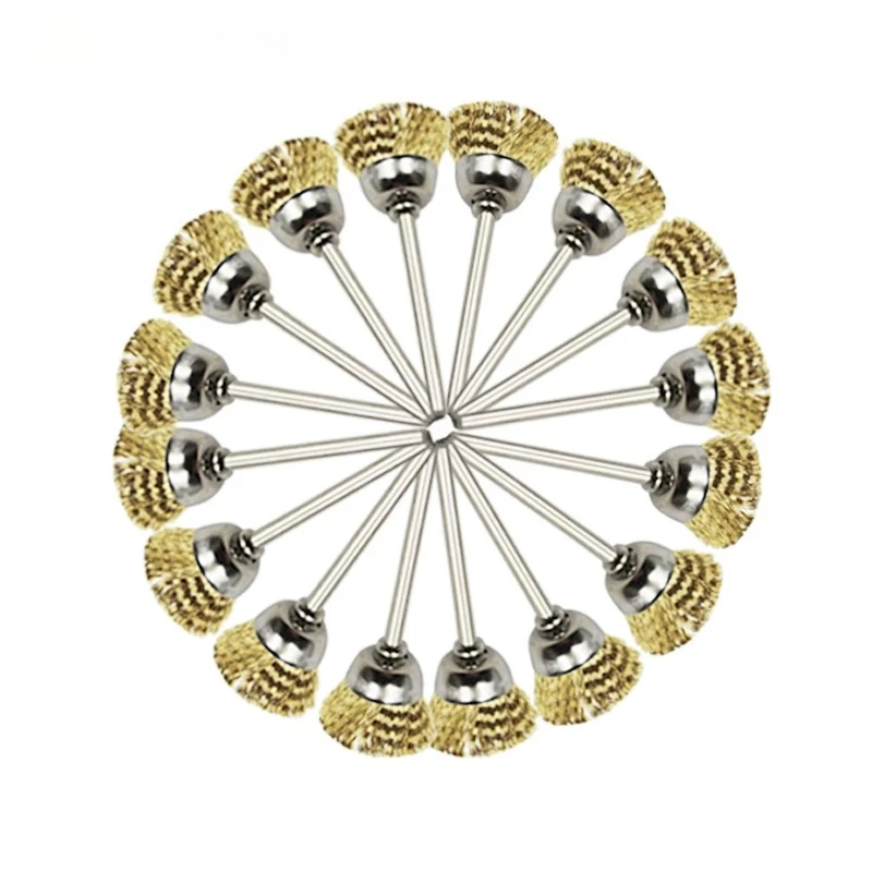 16 упаковок латунной проволочной чашечной щетки подходят для вращающегося инструмента Dremel, отделка аксессуаров
16 упаковок латунной проволочной чашечной щетки подходят для вращающегося инструмента Dremel, отделка аксессуаров