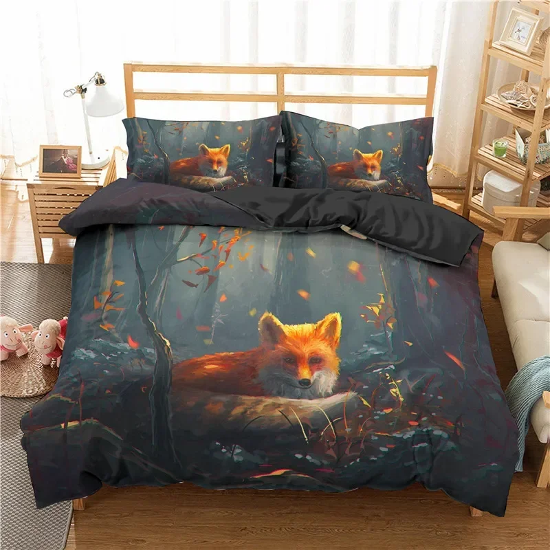 Cartoon Fox Bedding Set Cute Fox with Flower Feather Headband Duvet Cover Twin Full Queen King Polyester Duvet Cover Girls Boys
Cartoon Fox Bedding Set Cute Fox with Flower Feather Headband Duvet Cover Twin Full Queen King Polyester Duvet Cover Girls Boys