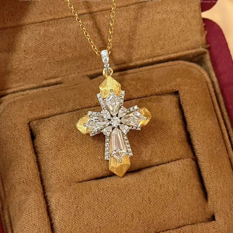 Gold-plated brushed copper cross pendant in two-tone gold, vintage style, "Rupert's Tears" layered necklace
Gold-plated brushed copper cross pendant in two-tone gold, vintage style, "Rupert's Tears" layered necklace