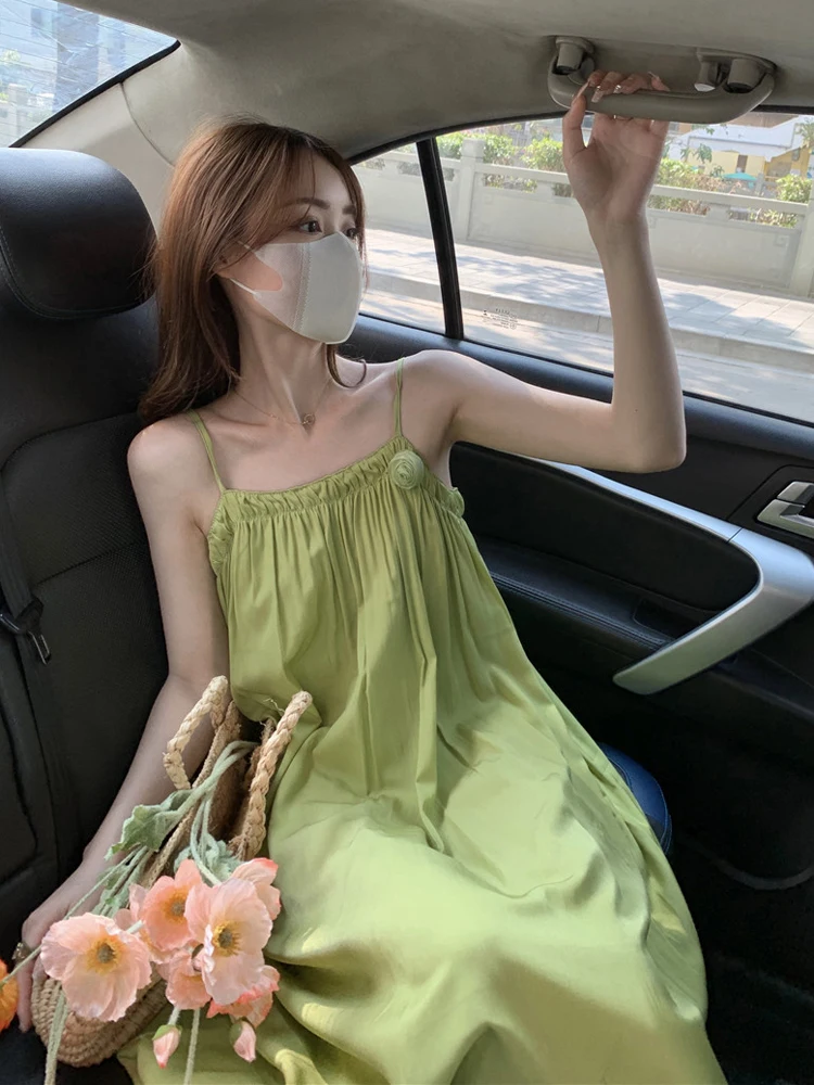 Fashion Summer Women's Dress Mid-length Loose Beach Slip Dress 2024 New Temperament Slim Sleeveless A-line Long Dresses
Fashion Summer Women's Dress Mid-length Loose Beach Slip Dress 2024 New Temperament Slim Sleeveless A-line Long Dresses