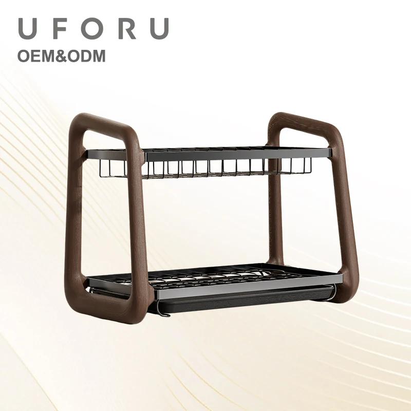 UFORU Wood Grain(Plastic material) Double Layer Dish Drying Rack, Multi-Functional Kitchen Storage Holder with Drainboard
UFORU Wood Grain(Plastic material) Double Layer Dish Drying Rack, Multi-Functional Kitchen Storage Holder with Drainboard