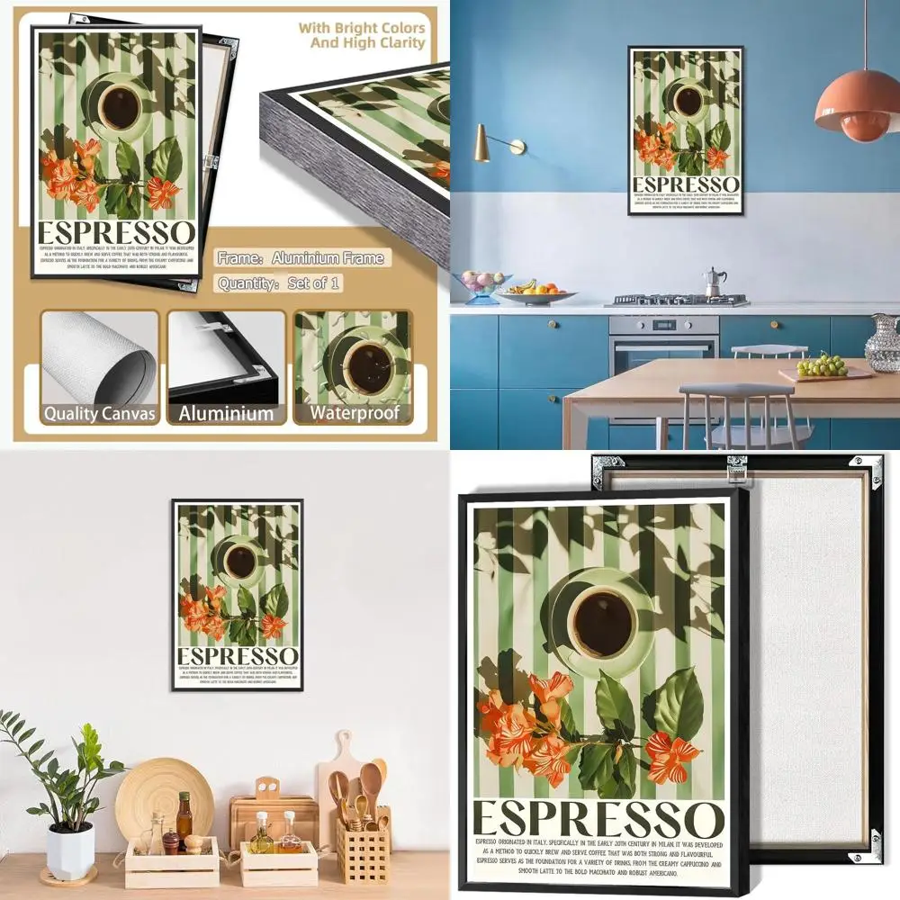 Trendy Green Coffee Cup Canvas Art for Kitchen or Living Room Wall Decor, 24x36 inches
Trendy Green Coffee Cup Canvas Art for Kitchen or Living Room Wall Decor, 24x36 inches