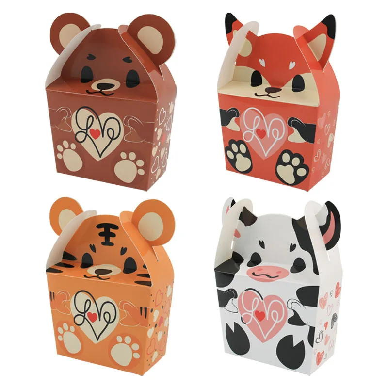 50Pcs Cute DIY bags Animal design western-dessert Packing gift box with handle of Animal Paper box and Party Cookie box bag
50Pcs Cute DIY bags Animal design western-dessert Packing gift box with handle of Animal Paper box and Party Cookie box bag