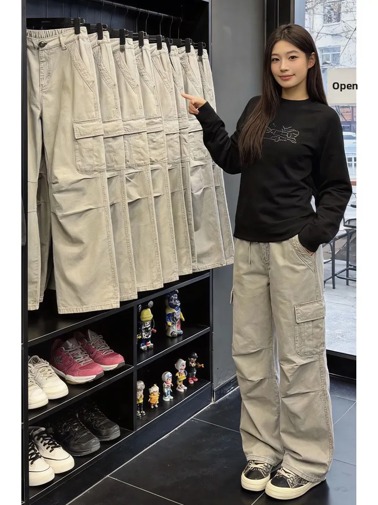 Retro American Work Pants Mens Wide Leg Trousers Khaki Straight Cut Slimming Long Pants Casual Comfortable Youth Faion
Retro American Work Pants Mens Wide Leg Trousers Khaki Straight Cut Slimming Long Pants Casual Comfortable Youth Faion