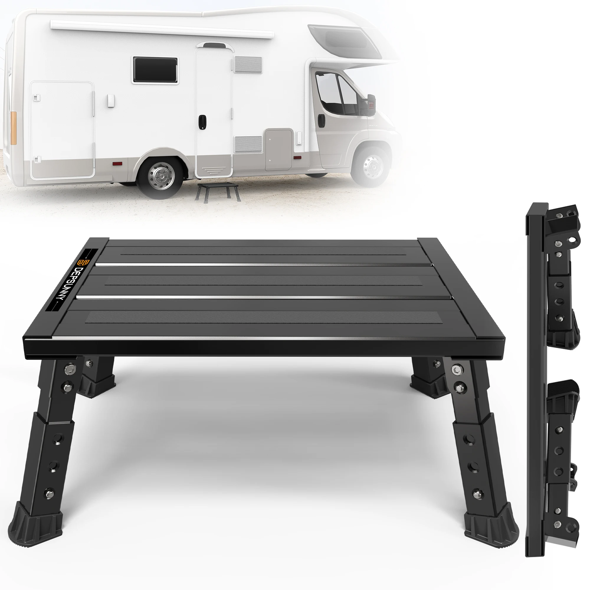 Drifeez Portable Blue RV Steps,3-Level Adjustable Height Aluminum Folding Step Stool, Light Folding Anti-skidding Large RV Step
Drifeez Portable Blue RV Steps,3-Level Adjustable Height Aluminum Folding Step Stool, Light Folding Anti-skidding Large RV Step