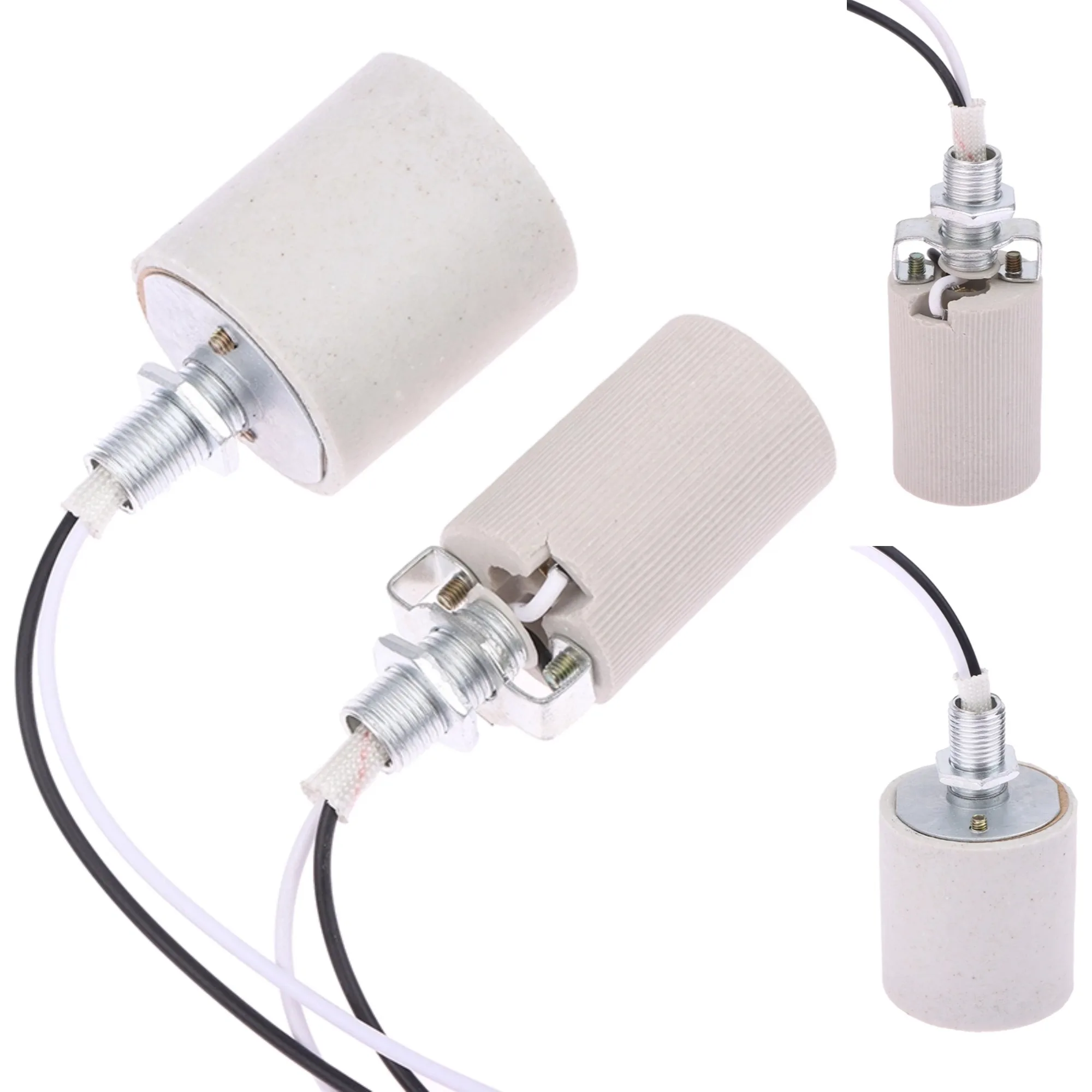 E14 E27 Screw Bulb Lamp Holder LED Light Ceramic Screw Heat Resistant Adapter Home Use Socket Round For E14 Bulb Base With Cable
E14 E27 Screw Bulb Lamp Holder LED Light Ceramic Screw Heat Resistant Adapter Home Use Socket Round For E14 Bulb Base With Cable
