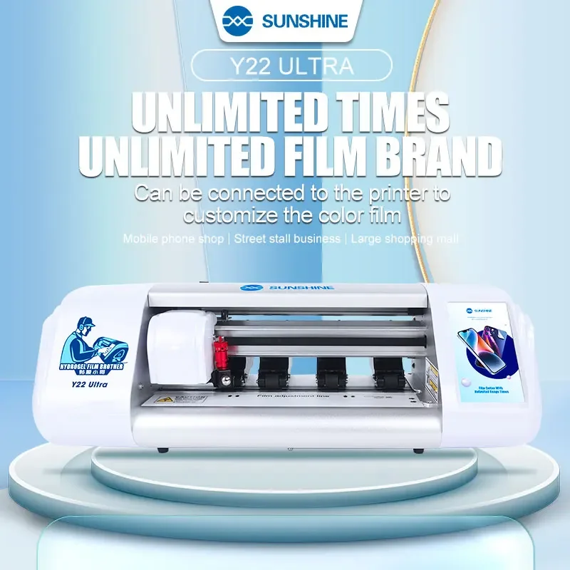 SUNSHUINE Y22 Ultra Unlimited Hydrogel Film Cutting Machine for DIY Screen Protector Unlocked Cutter Hydrogel Sheet Plotter
SUNSHUINE Y22 Ultra Unlimited Hydrogel Film Cutting Machine for DIY Screen Protector Unlocked Cutter Hydrogel Sheet Plotter