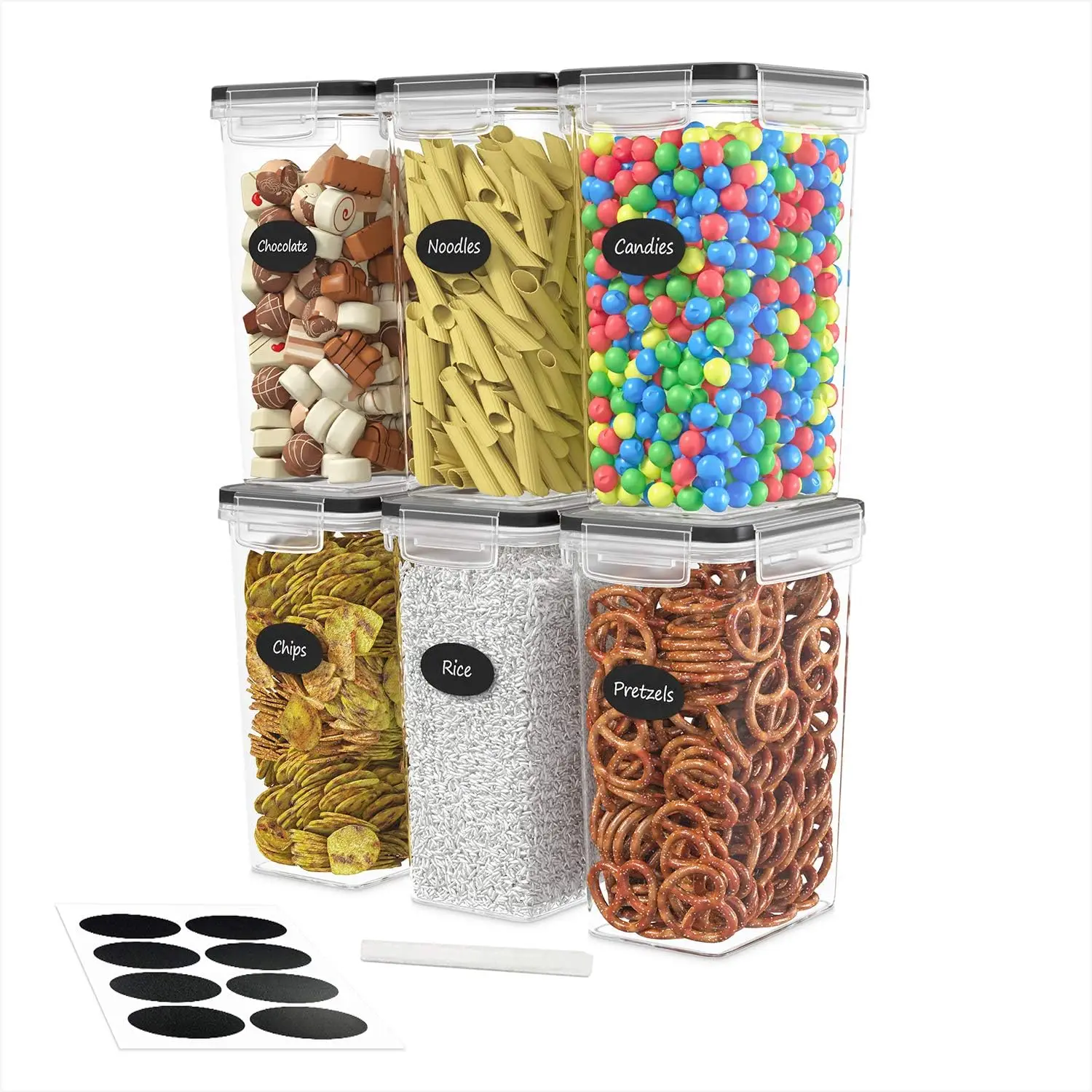 Airtight Food Storage Container Set - 6 Pieces 2.0L - Plastic BPA Free Kitchen Pantry Storage Containers - Dishwasher S
Airtight Food Storage Container Set - 6 Pieces 2.0L - Plastic BPA Free Kitchen Pantry Storage Containers - Dishwasher S