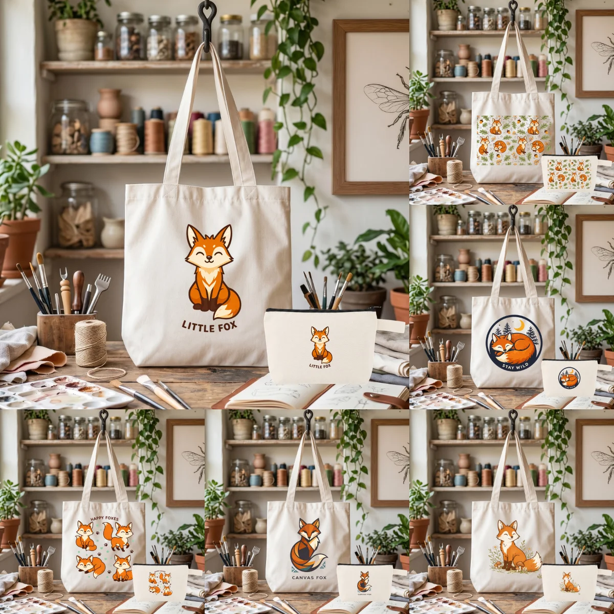 1 Pack Vintage Woodland Fox Theme Canvas Bag Set, Cartoon Fox & Oak Leaf Graphic Tote & Cosmetic Makeup Zipper Pouch 2-Piece Kit
1 Pack Vintage Woodland Fox Theme Canvas Bag Set, Cartoon Fox & Oak Leaf Graphic Tote & Cosmetic Makeup Zipper Pouch 2-Piece Kit