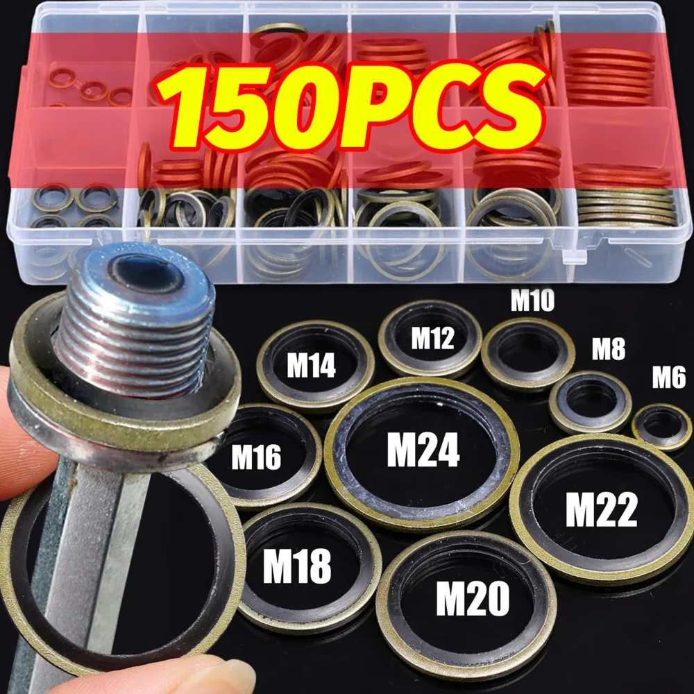 M6-M24 Car Drain Plug Washer Set Engine Rubber Metal Bonded Sealing Gasket High-Temperature Corrosion-Resistant Leak-Proof Seals
M6-M24 Car Drain Plug Washer Set Engine Rubber Metal Bonded Sealing Gasket High-Temperature Corrosion-Resistant Leak-Proof Seals