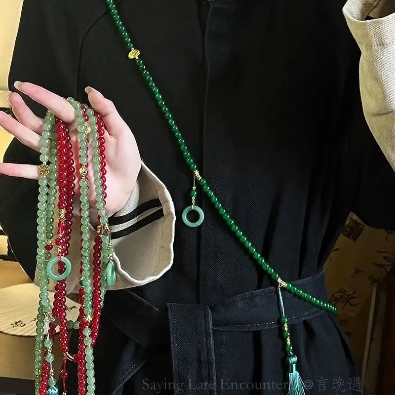Chinese Style Long Beaded Fringe 130cm Necklace Multiple Color Taoist Priest All-match Accessory Daily Han Element Orientalism
Chinese Style Long Beaded Fringe 130cm Necklace Multiple Color Taoist Priest All-match Accessory Daily Han Element Orientalism