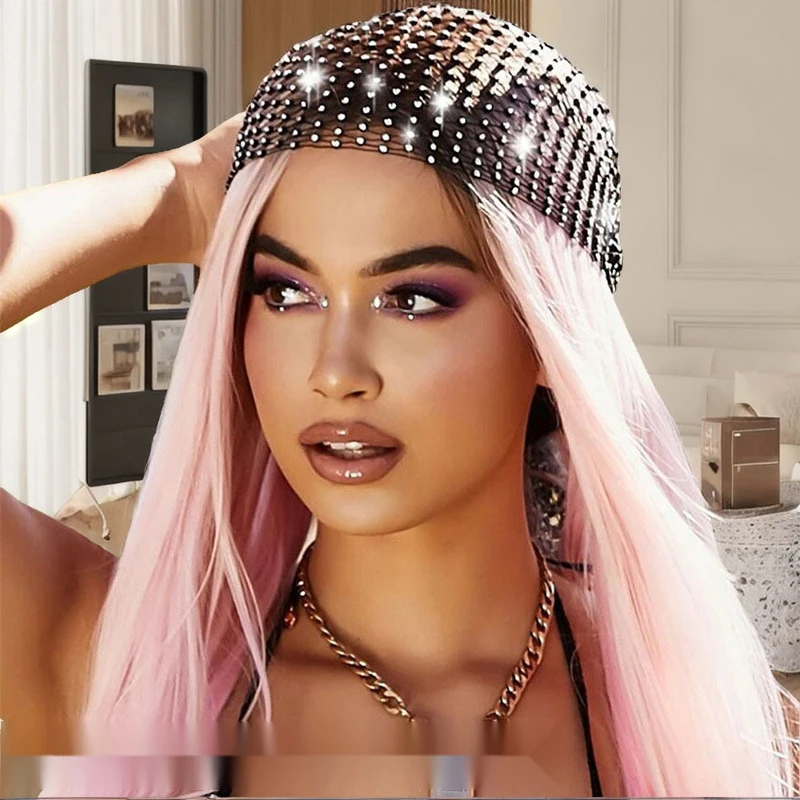 Woman Hip Hop Rhinestone Stretch Fishnet Hat Stage Performance Fashion Elastic Ribbon Personality Beanie Hats
Woman Hip Hop Rhinestone Stretch Fishnet Hat Stage Performance Fashion Elastic Ribbon Personality Beanie Hats