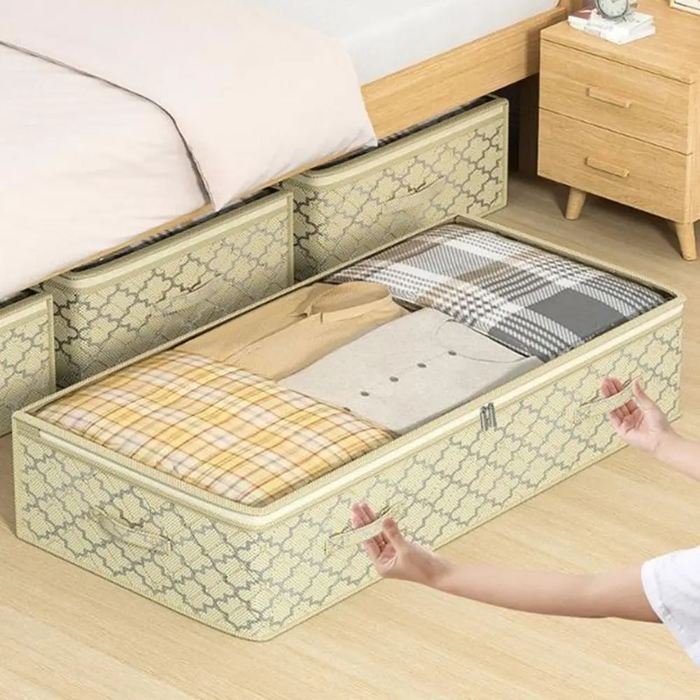 Non-Woven Fabric Under Bed Storage Bag Dual Zipper Clear Window Clothing Blanket Storage Bag Large Capacity Foldable
Non-Woven Fabric Under Bed Storage Bag Dual Zipper Clear Window Clothing Blanket Storage Bag Large Capacity Foldable