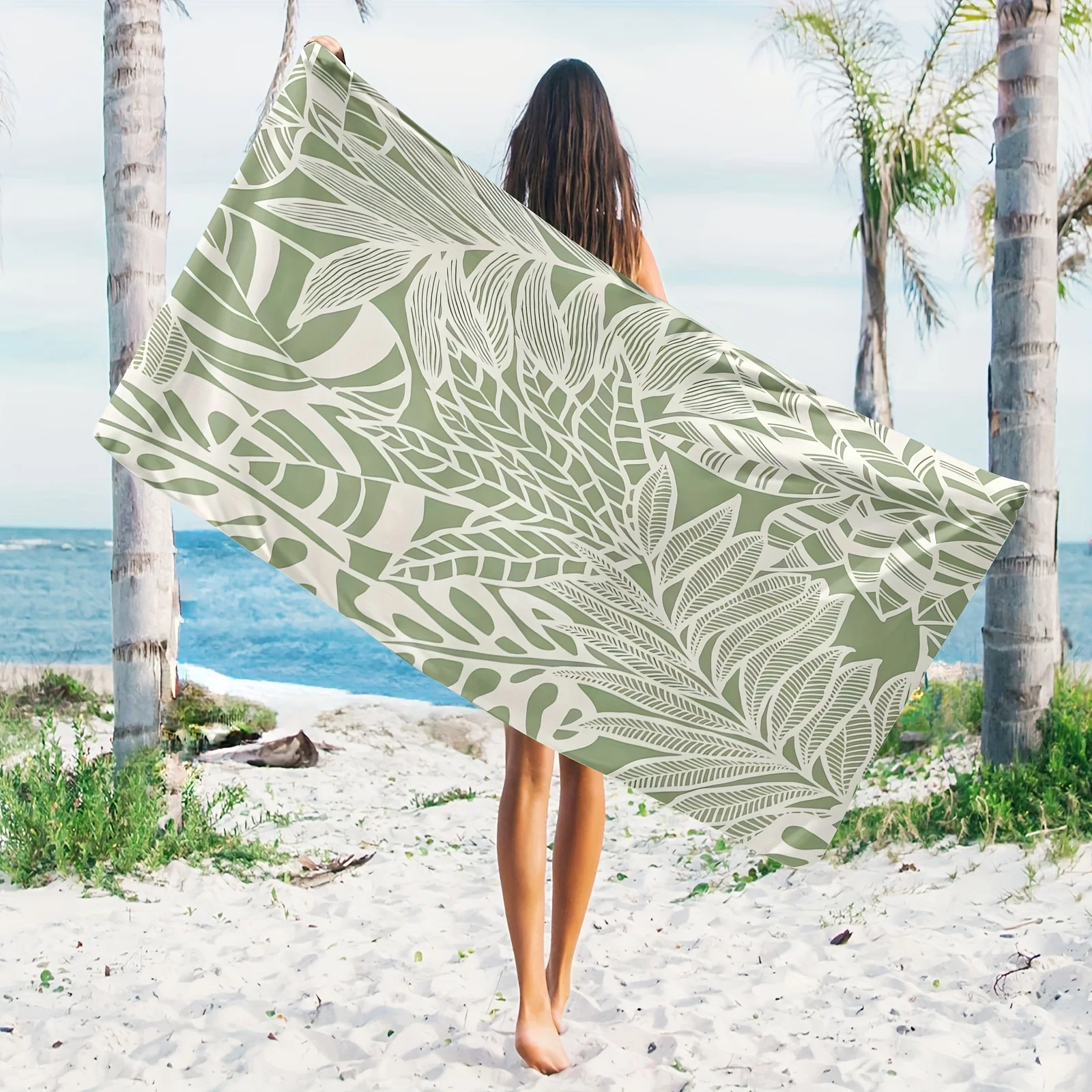 Пляжное полотенце из ультрамягкой микрофибры с принтом тропических листьев — большое, толстое, впитывающее для плавания, кемпинга, путешествий
Пляжное полотенце из ультрамягкой микрофибры с принтом тропических листьев — большое, толстое, впитывающее для плавания, кемпинга, путешествий