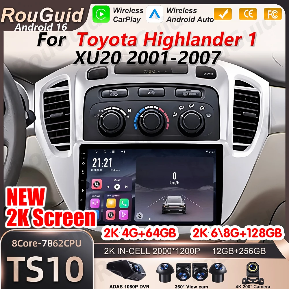 Автомагнитола Android 16 для Toyota Highlander 1 XU20 2001-2007, видеоплеер, мультимедиа, 5G Wi-Fi, стереосистема
Автомагнитола Android 16 для Toyota Highlander 1 XU20 2001-2007, видеоплеер, мультимедиа, 5G Wi-Fi, стереосистема