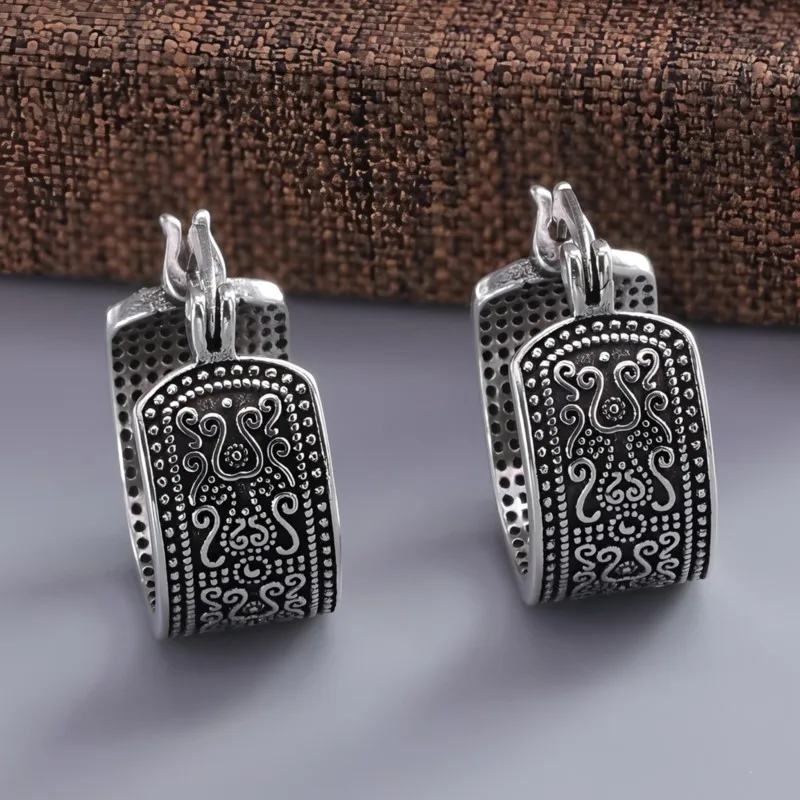 925 Sterling Silver Texture Flower Earrings For Women Gothic Trendy Simple Retro Earring Jewelry Party Accessories
925 Sterling Silver Texture Flower Earrings For Women Gothic Trendy Simple Retro Earring Jewelry Party Accessories