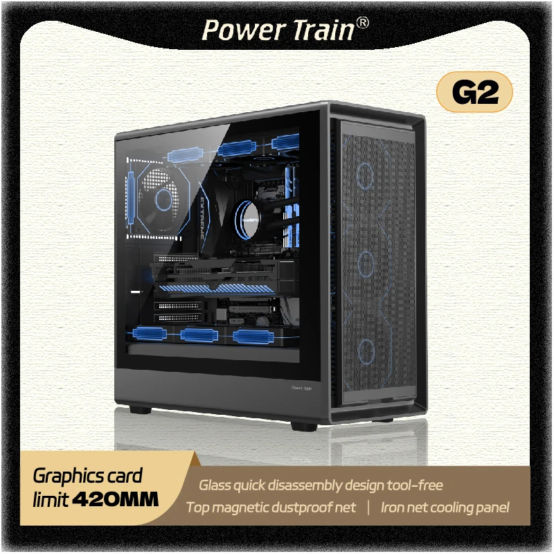 Power Train Zhenjie G2 MATX PC case Iron-network cooling panel Single-side side 360 water-cooled USB 3.0 Computer case 
Power Train Zhenjie G2 MATX PC case Iron-network cooling panel Single-side side 360 water-cooled USB 3.0 Computer case