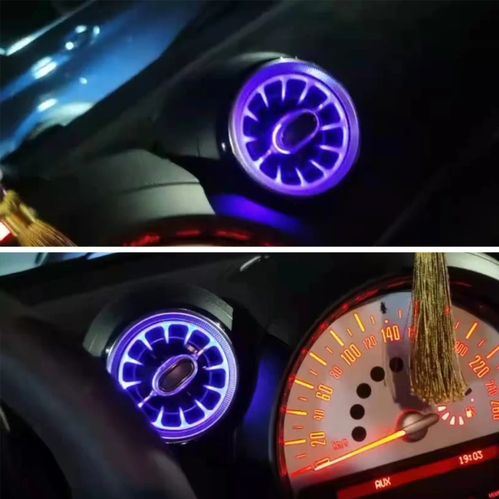 For BMW MINI COOPER R55 R56 R59 R60 LED Ambient Lamp Front Dashboard AC Air Condition Vent Outlet Turbo Interior Trim Accessorie