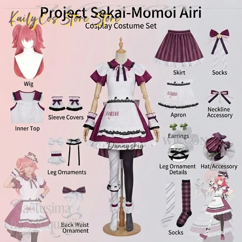 Anime Game Project Sekai Cosplay Momoi Airi Wl2 Costume Kawaii Maid Uniform Apron Goth Lolita Hat Pink Wigs Halloween Christmas
Anime Game Project Sekai Cosplay Momoi Airi Wl2 Costume Kawaii Maid Uniform Apron Goth Lolita Hat Pink Wigs Halloween Christmas