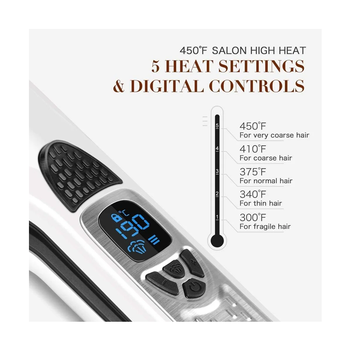 Professional Salon Steam Hair Straightener, Ceramic Steam Flat Iron with Removable Comb EU Plug Black
Professional Salon Steam Hair Straightener, Ceramic Steam Flat Iron with Removable Comb EU Plug Black