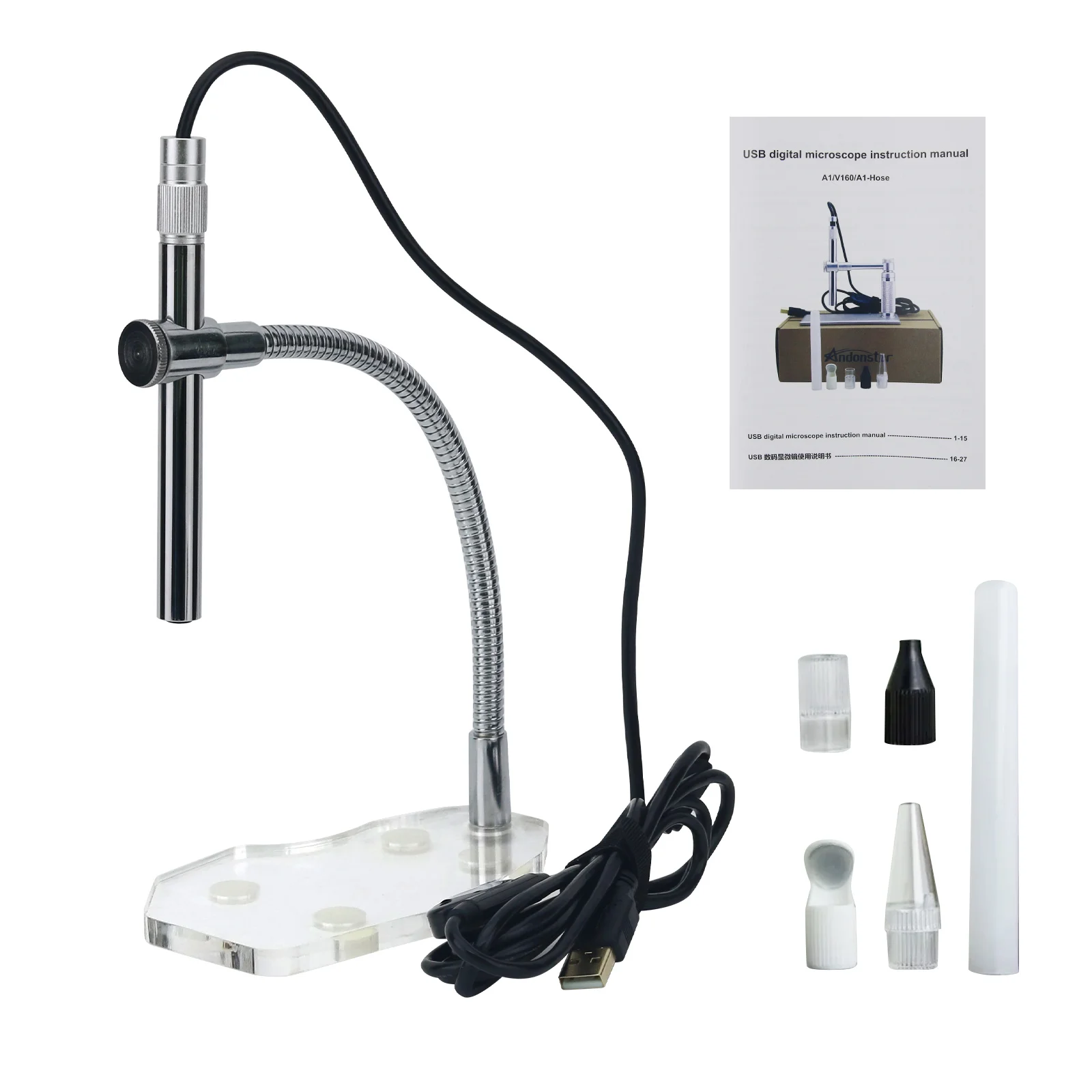Andonstar A1-3 Portable Digital USB Microscope Camera 12mm Electronic Magnifier 2M CMOS Sensor with Hose Bracket
Andonstar A1-3 Portable Digital USB Microscope Camera 12mm Electronic Magnifier 2M CMOS Sensor with Hose Bracket