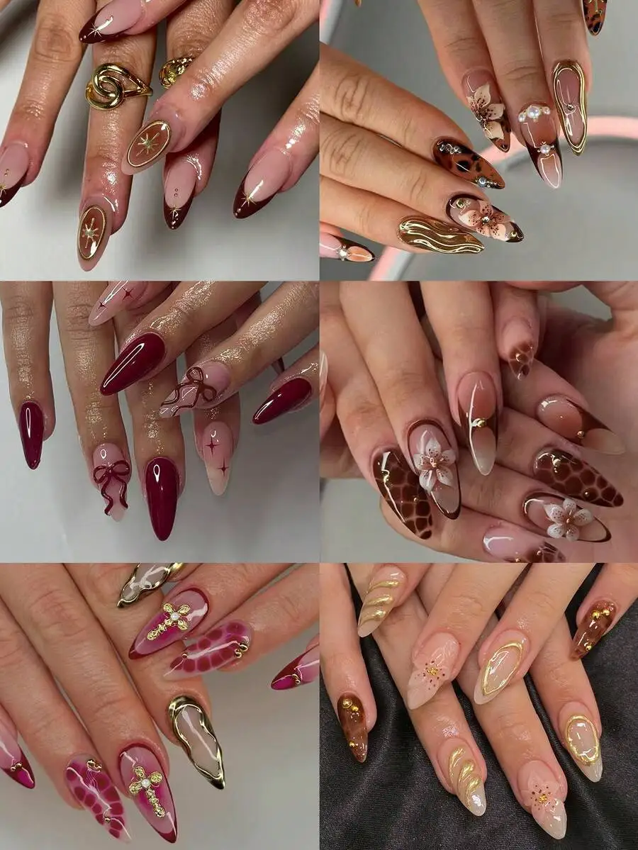 144pcs (6 Mixed Styles) Almond Shaped 3D Gel Nail Stickers, Suitable For Flower & Cross Nail Art Designs, French Press-On Almond
144pcs (6 Mixed Styles) Almond Shaped 3D Gel Nail Stickers, Suitable For Flower & Cross Nail Art Designs, French Press-On Almond