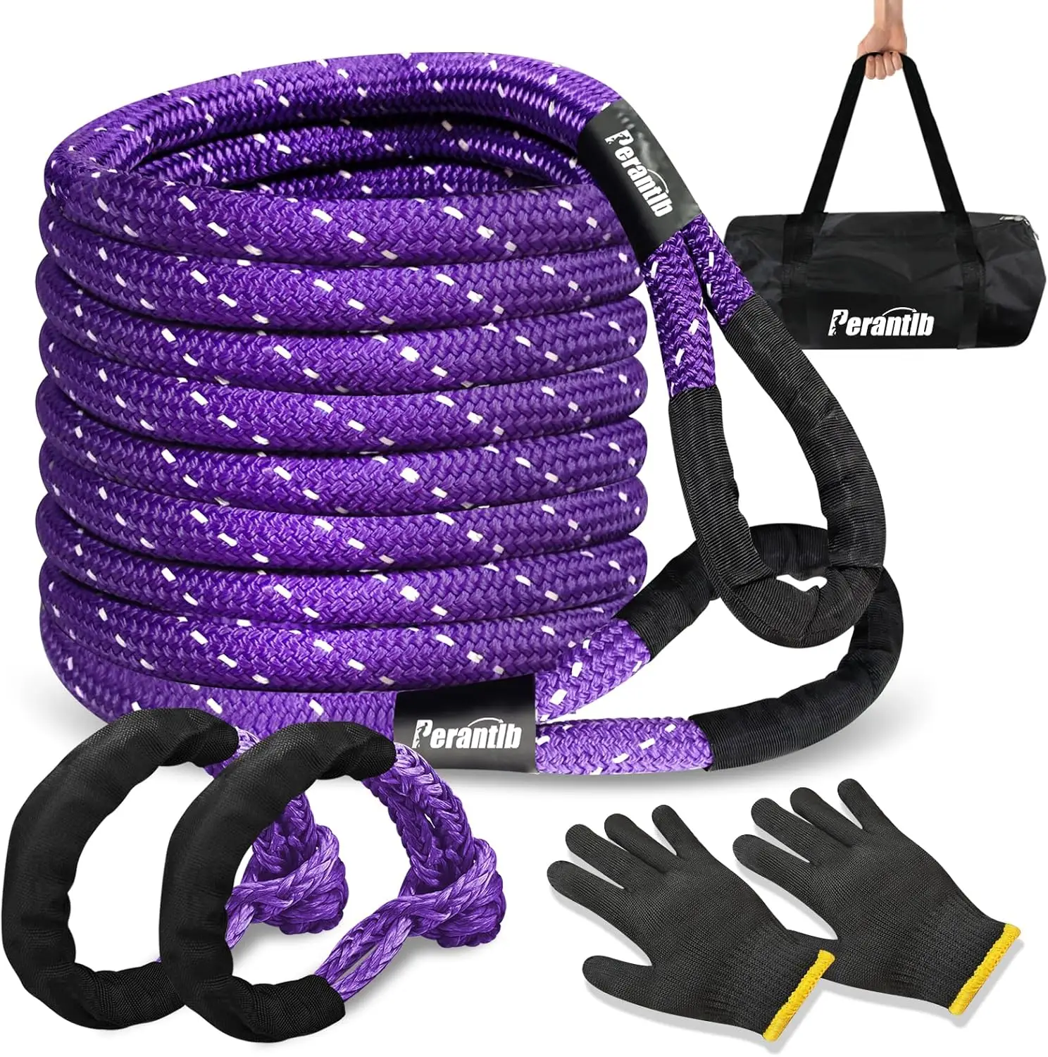 1" x 30ft Kinetic Energy Recovery Rope with Soft Shackle & Glove, Light Reflecting Tow Rope for 4WD, SUV, ATV, UTV
1" x 30ft Kinetic Energy Recovery Rope with Soft Shackle & Glove, Light Reflecting Tow Rope for 4WD, SUV, ATV, UTV