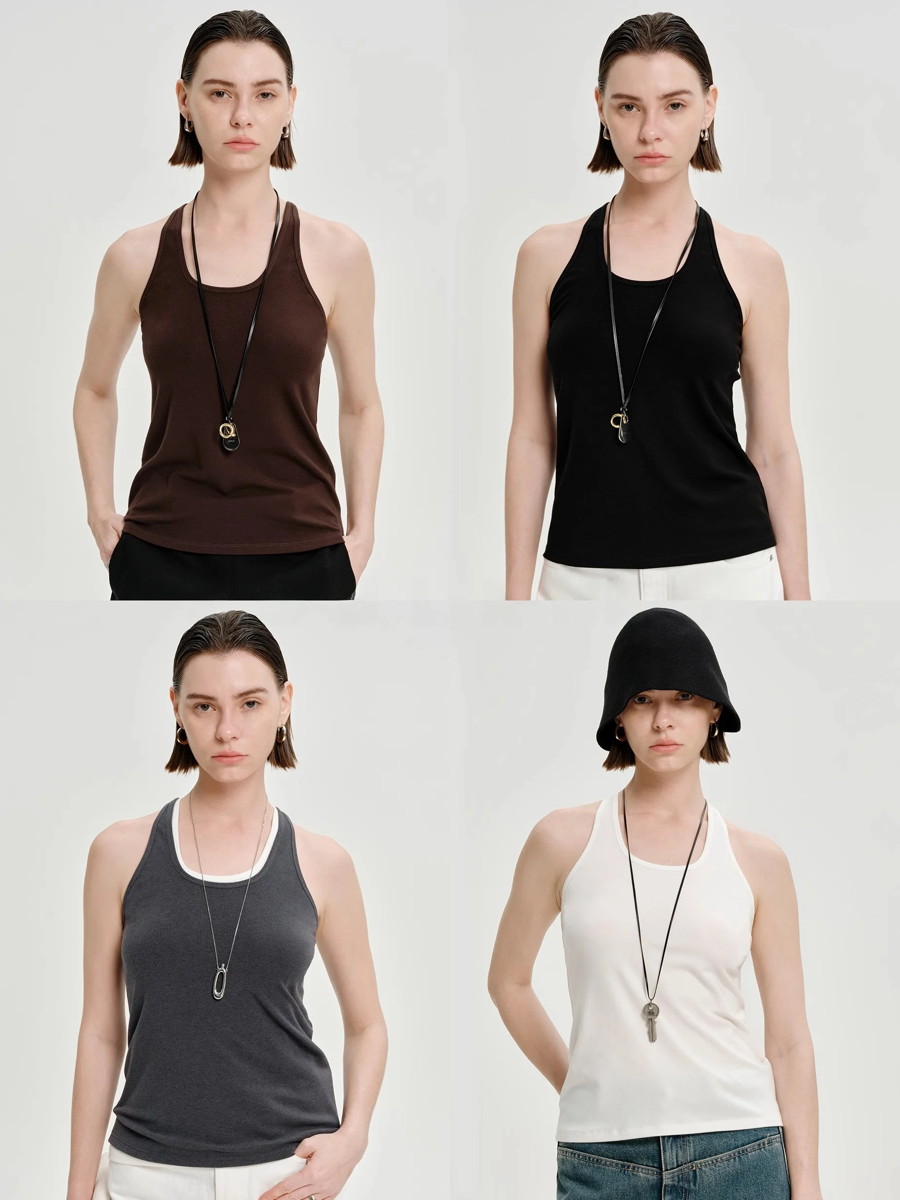 Soulkiss Women's Slim Fit Wool Blend Vest U-Neck Backless Top Comfortable Breathable Fashionable Inner Wear for Commuting
Soulkiss Women's Slim Fit Wool Blend Vest U-Neck Backless Top Comfortable Breathable Fashionable Inner Wear for Commuting