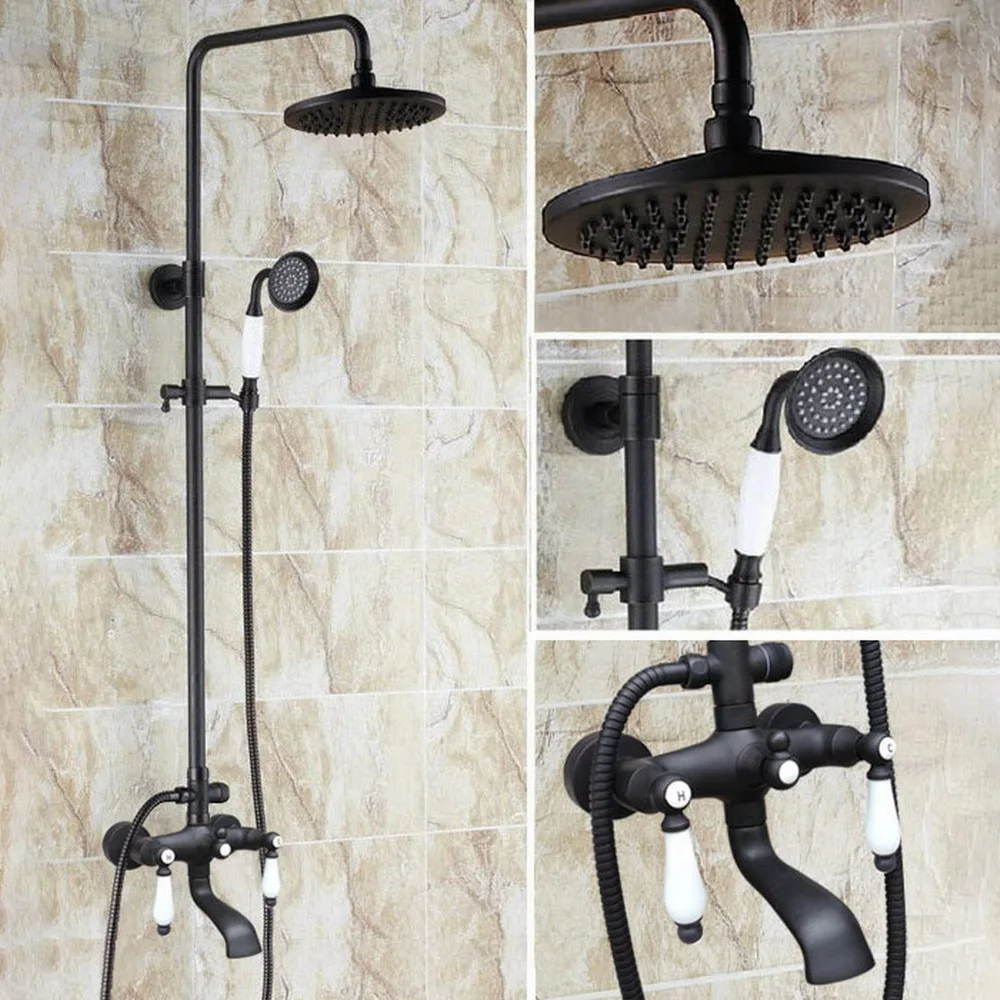Black Oil Rubbed Brass Bathroom Rain Shower Faucet Set Tub Mixer Tap Wall Mounted ahg146
Black Oil Rubbed Brass Bathroom Rain Shower Faucet Set Tub Mixer Tap Wall Mounted ahg146