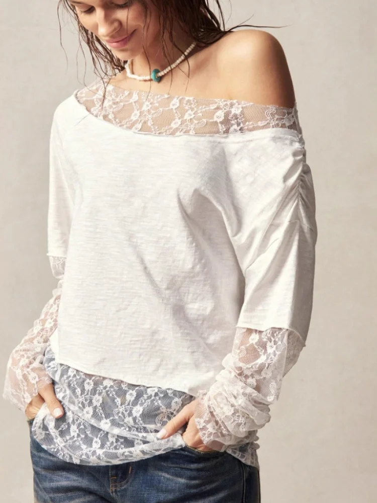 Всесезонная универсальная повседневная элегантная асимметричная футболка с длинными рукавами и кружевными манжетами в богемном стиле
Всесезонная универсальная повседневная элегантная асимметричная футболка с длинными рукавами и кружевными манжетами в богемном стиле