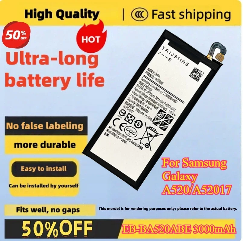 EB-BA520ABE 3000mAh For Samsung Galaxy A520/A52017 Compatible Lithium Battery Rechargeable Mobile Phone Battery High Quality
EB-BA520ABE 3000mAh For Samsung Galaxy A520/A52017 Compatible Lithium Battery Rechargeable Mobile Phone Battery High Quality