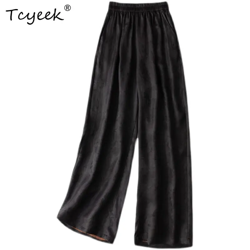 Tcyeek 100% Real Mulberry Silk Ninth Pants Women 2026 Elastic Waist Wide Leg Pants Casual Female Clothing Pantalones De Mujer
Tcyeek 100% Real Mulberry Silk Ninth Pants Women 2026 Elastic Waist Wide Leg Pants Casual Female Clothing Pantalones De Mujer