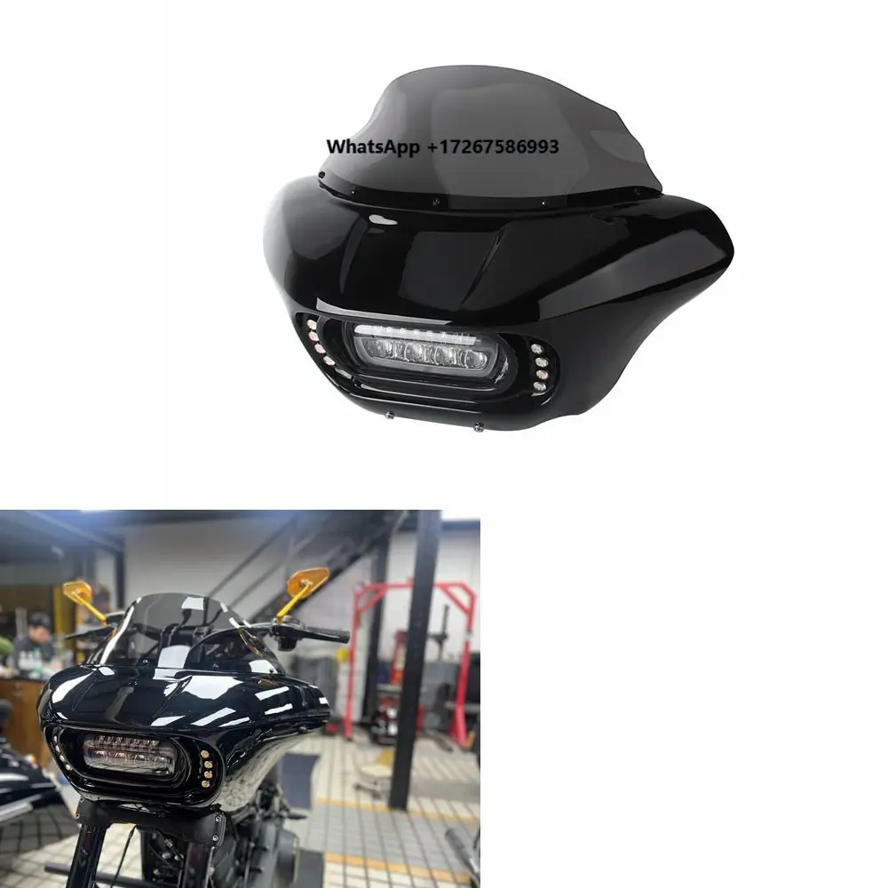 Motorcycle Front Headlight Fairing Windshield With Turn Signal Kit for Har1ey Softail Fat Bob FXFB 2018-2019 114 FXFBS 2018-2024
Motorcycle Front Headlight Fairing Windshield With Turn Signal Kit for Har1ey Softail Fat Bob FXFB 2018-2019 114 FXFBS 2018-2024