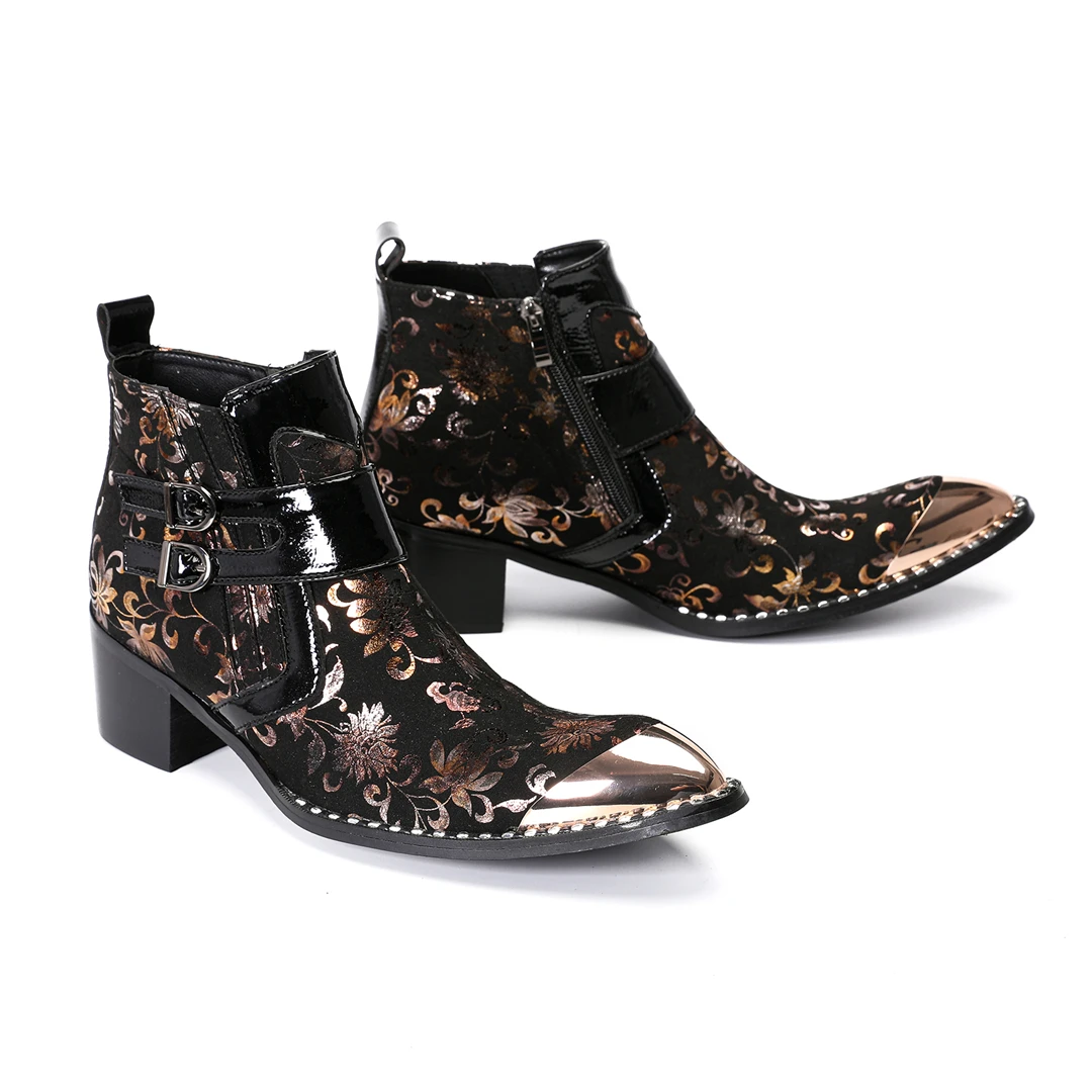 gold print pointed toe genuine leather men ankle boots plus size night club party dress shoes male motorcycle short boots botas
gold print pointed toe genuine leather men ankle boots plus size night club party dress shoes male motorcycle short boots botas