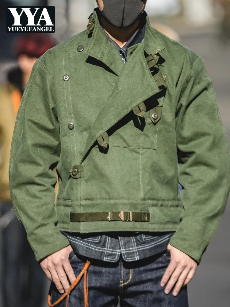 Vintage Mens Loose Fit Work Cargo Jacket Stand Collar Single Breasted Motorcycle Coat New Designer Fashion Casual Outwear Coats
Vintage Mens Loose Fit Work Cargo Jacket Stand Collar Single Breasted Motorcycle Coat New Designer Fashion Casual Outwear Coats