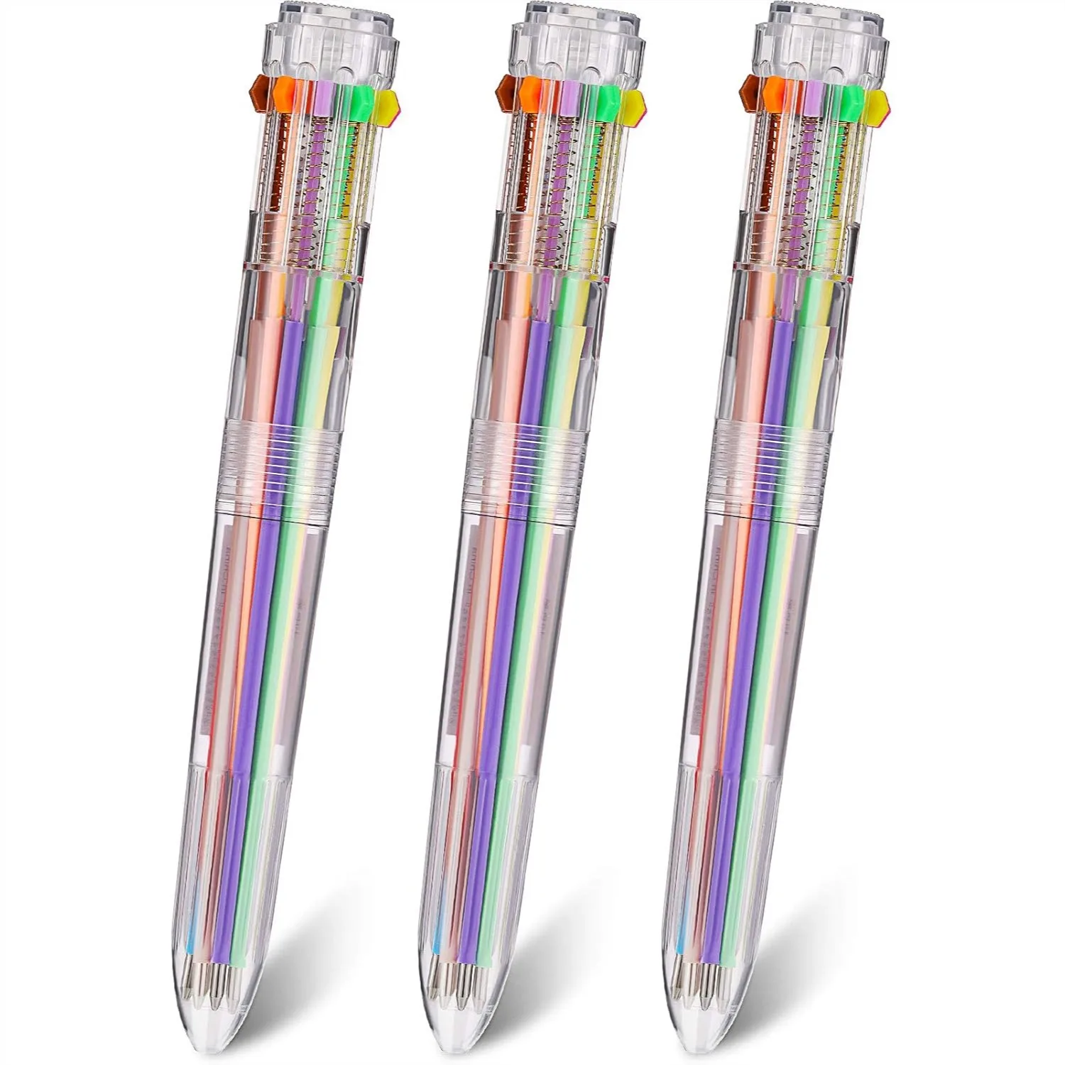 10 in 1 Multicolor Ballpoint Pens Retractable 0.7mm Transparent Barrel for Office School Supplies
10 in 1 Multicolor Ballpoint Pens Retractable 0.7mm Transparent Barrel for Office School Supplies