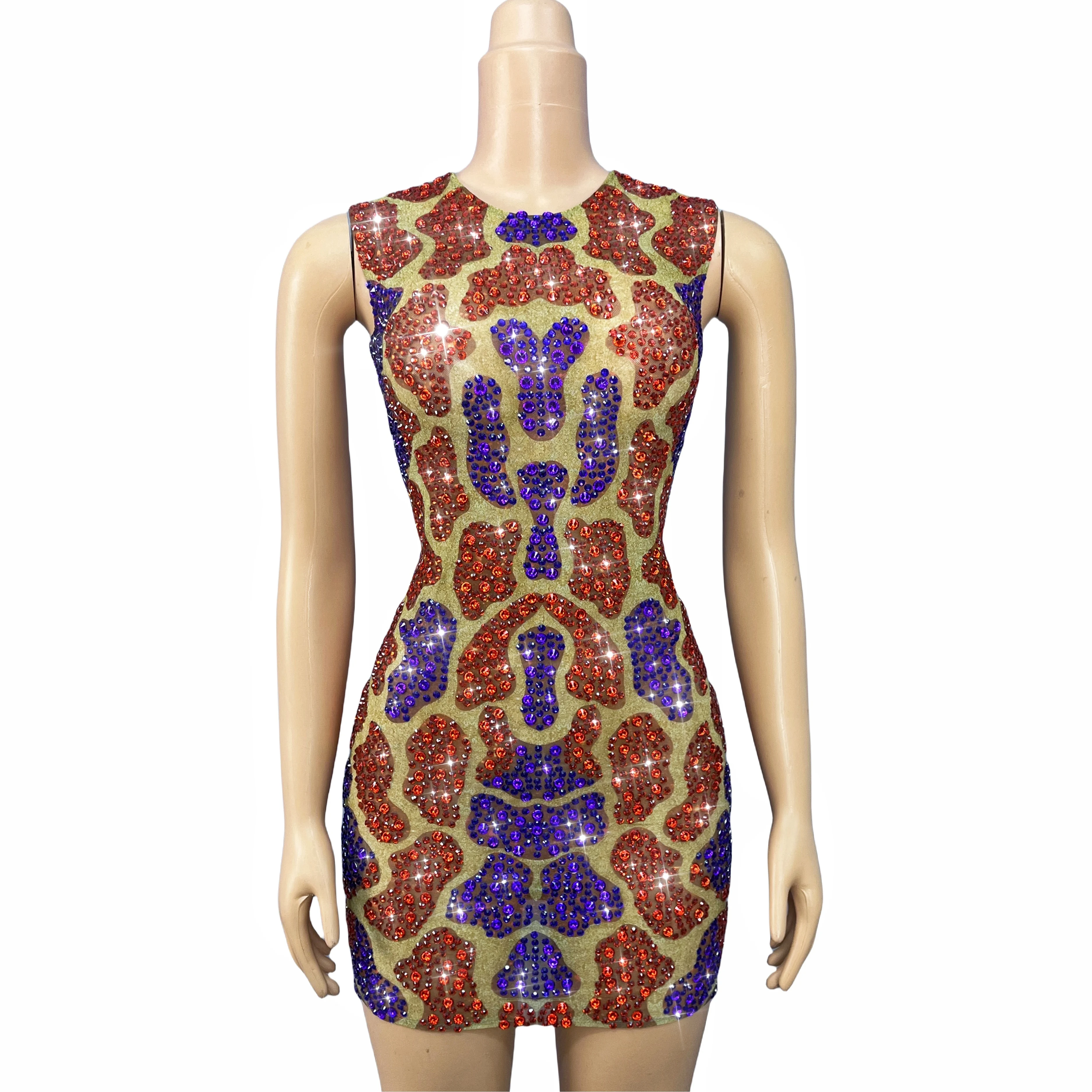 2026 New Colorful Rhinestones Sleeveless Mini Dress Birthday Sexy Shining Beads Dresses Performance tuya
2026 New Colorful Rhinestones Sleeveless Mini Dress Birthday Sexy Shining Beads Dresses Performance tuya