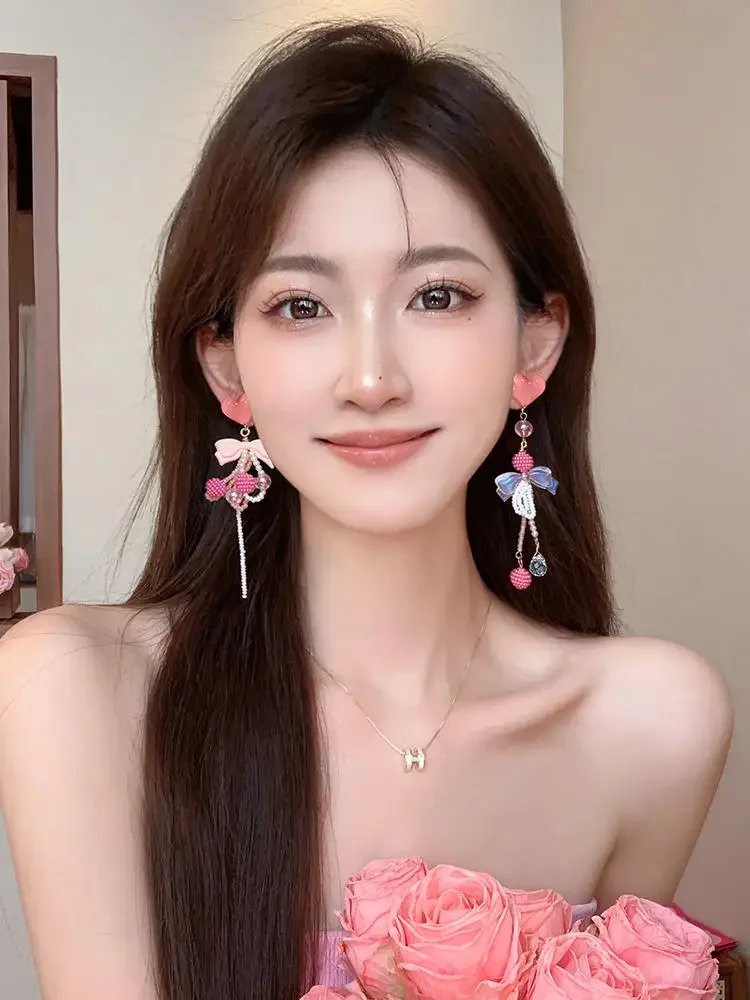 Pink Heart Pearl Earrings Tassel Long Drop Stud Earring For Women Girl Jewelry Fashion Accessories Pendant Party Gift
Pink Heart Pearl Earrings Tassel Long Drop Stud Earring For Women Girl Jewelry Fashion Accessories Pendant Party Gift