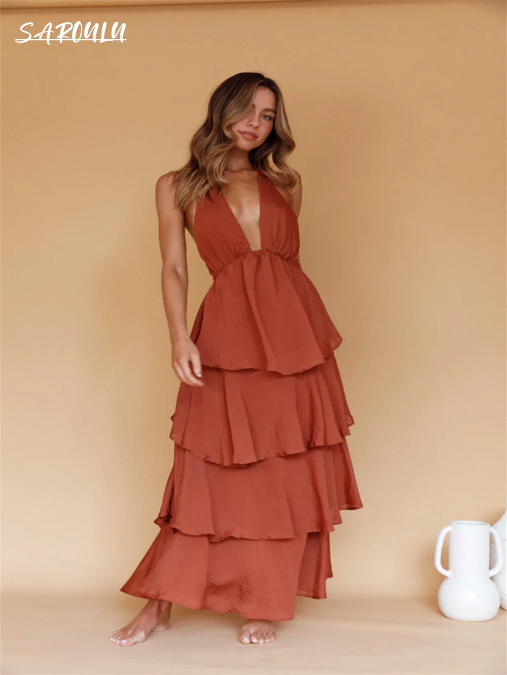 Beach Halter Ankle-length Evening Dress Elegant A-line Sleeveless Cocktail Party Gown Classic Vestidos De Novia
Beach Halter Ankle-length Evening Dress Elegant A-line Sleeveless Cocktail Party Gown Classic Vestidos De Novia
