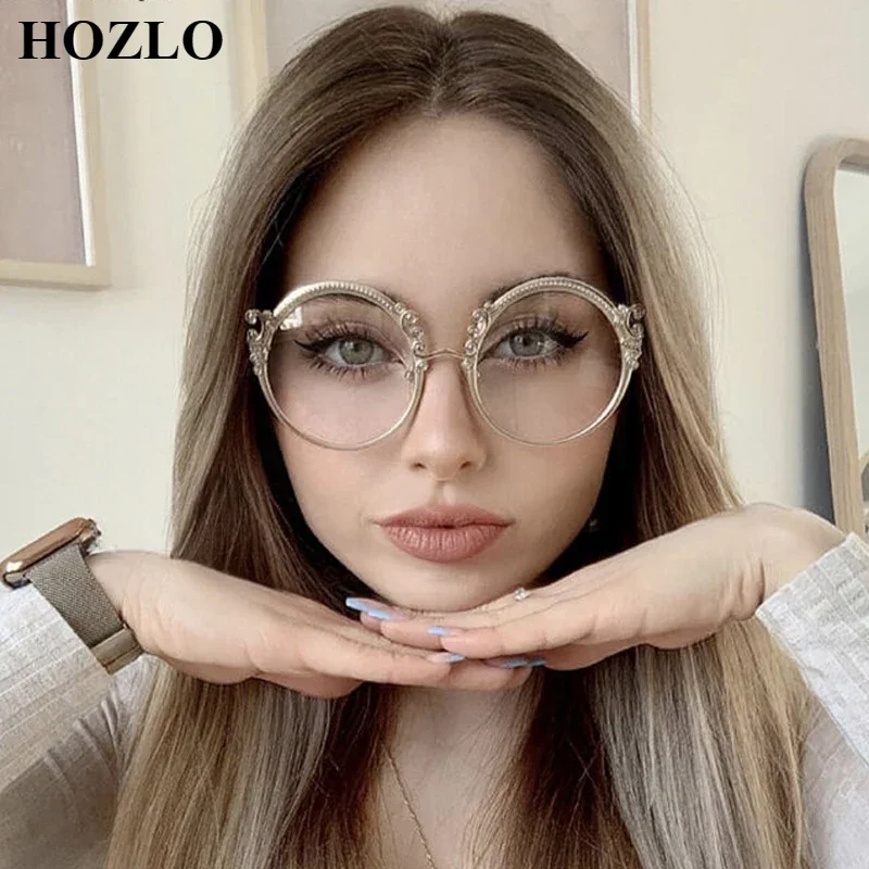 European American Color Match Carved Round Metal Myopia Glasses Women Anti Blue Light Nearsighted Eyeglasses For Students Girls
European American Color Match Carved Round Metal Myopia Glasses Women Anti Blue Light Nearsighted Eyeglasses For Students Girls