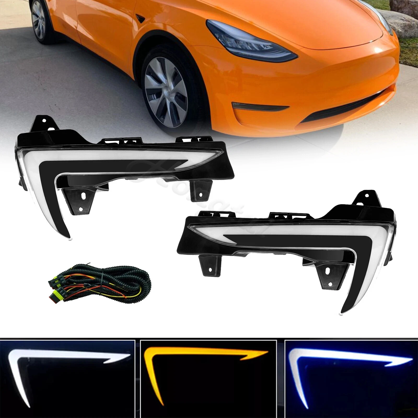 Для Tesla Model 3/Y 2020-2023 светодиодные дневные и ночные ходовые огни и поворотные противотуманные фары в сборе, лампы переднего бампера с DRL
Для Tesla Model 3/Y 2020-2023 светодиодные дневные и ночные ходовые огни и поворотные противотуманные фары в сборе, лампы переднего бампера с DRL