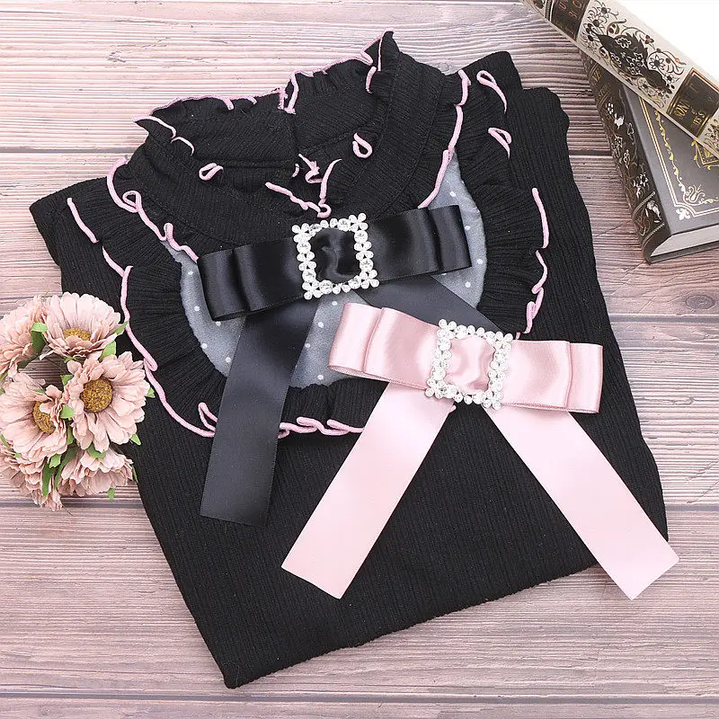 Rhinestones Buckle Jabot Lolita Neck Bow Gothic Sweet Bow Tie Kawaii Collar Ribbon Accessory Japanese Academy Style
Rhinestones Buckle Jabot Lolita Neck Bow Gothic Sweet Bow Tie Kawaii Collar Ribbon Accessory Japanese Academy Style