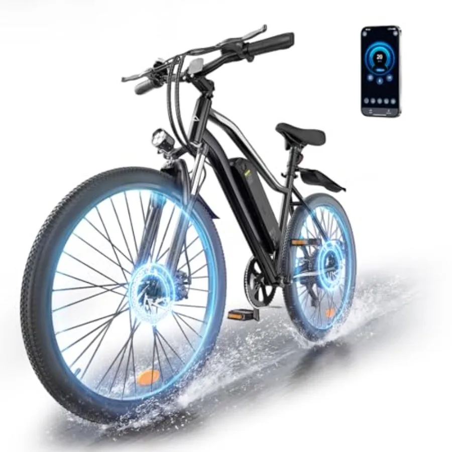Commuter electric bike for adults: 750W peak motor, 20MPH speed, 60-mile range, removable battery, shock absorber, 5-speed, 26
Commuter electric bike for adults: 750W peak motor, 20MPH speed, 60-mile range, removable battery, shock absorber, 5-speed, 26