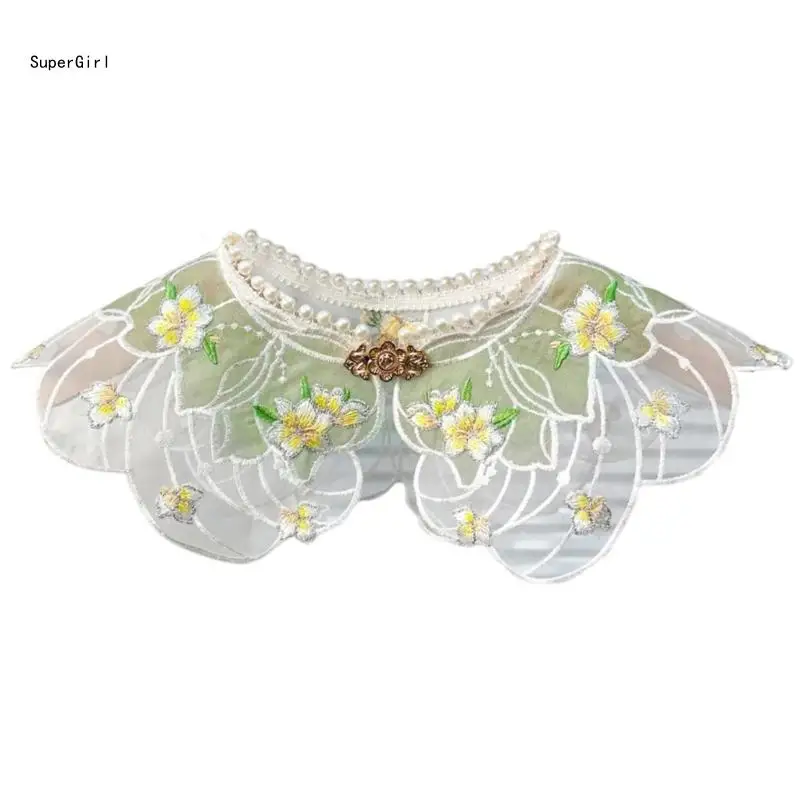 Chinese Hanfu Collar Flower Yunjian with Pearls Studded Embroidered Collar J78E
Chinese Hanfu Collar Flower Yunjian with Pearls Studded Embroidered Collar J78E