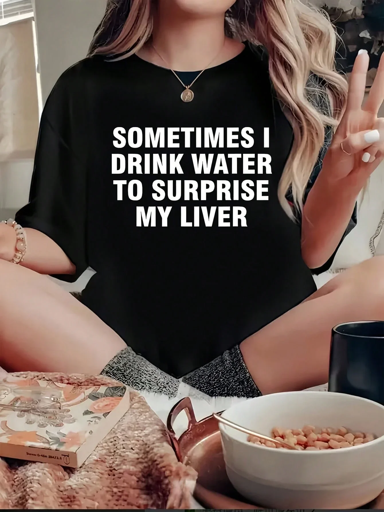Plus Size Women's Clothing | Edgy & Quirky Printed T-shirt, Loose Short-Sleeve Top in Sexy Curvy Y2K Style
Plus Size Women's Clothing | Edgy & Quirky Printed T-shirt, Loose Short-Sleeve Top in Sexy Curvy Y2K Style