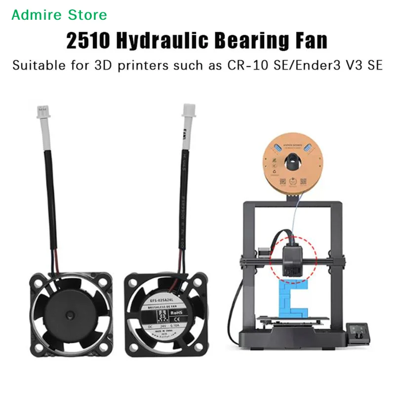 For CR-10 SE / Ender 3 V3 SE 2510 Axial Cooling Fan DC 24V Turbo Fan 3D Printers Accessories Hydraulic Bearing Cooling Fan
For CR-10 SE / Ender 3 V3 SE 2510 Axial Cooling Fan DC 24V Turbo Fan 3D Printers Accessories Hydraulic Bearing Cooling Fan