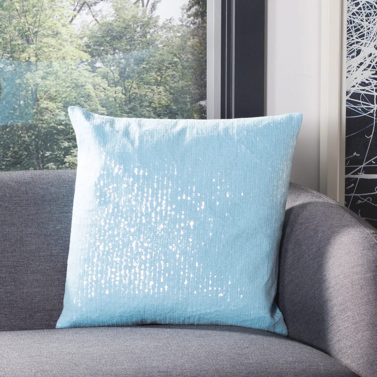 18 inch sequin plush square pillow in solid blue color
18 inch sequin plush square pillow in solid blue color
