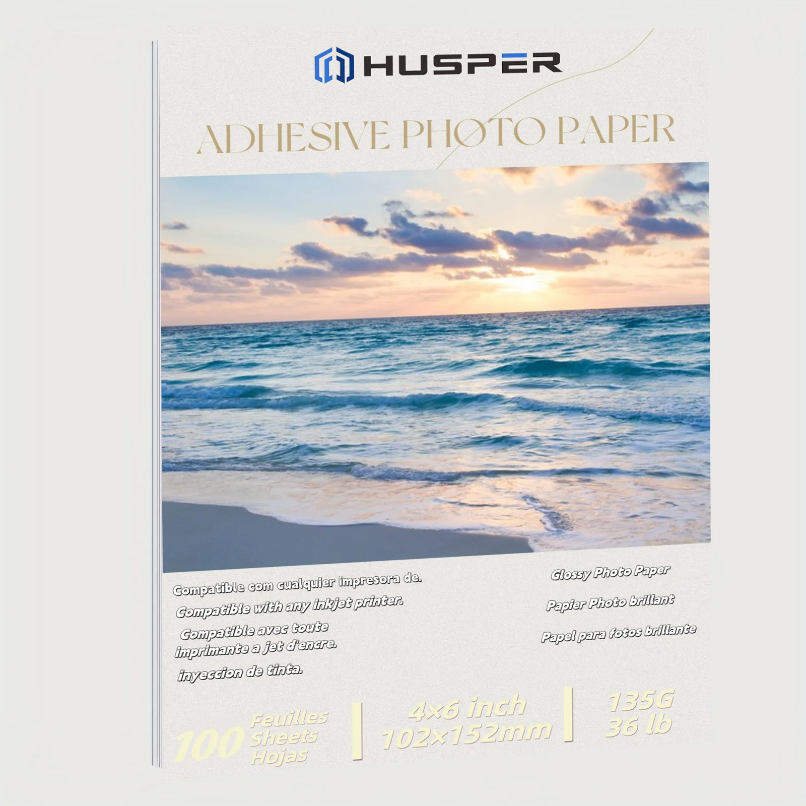 HUSPER 4×6 inch Size Self-Adhesive Glossy Sticker Paper for Inkjet Printer 100 Sheets 135G Photo Paper
HUSPER 4×6 inch Size Self-Adhesive Glossy Sticker Paper for Inkjet Printer 100 Sheets 135G Photo Paper